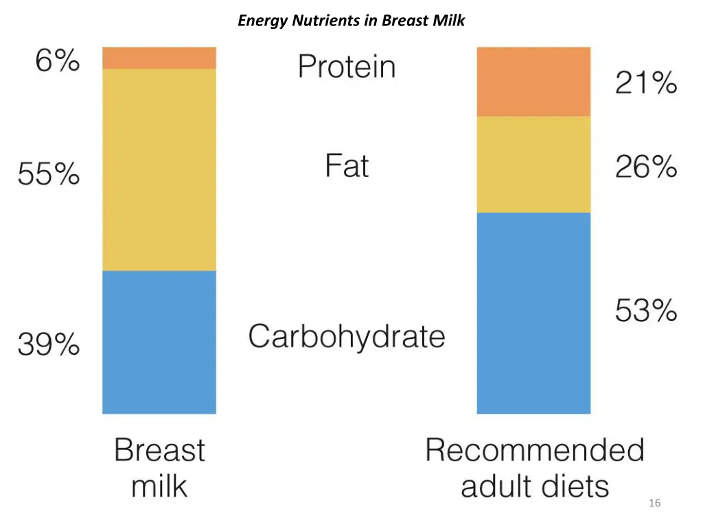 energy nutrients in breast milk