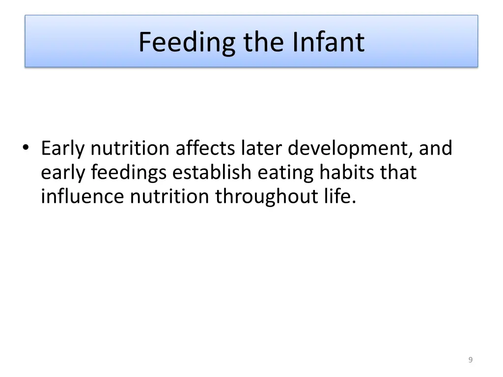 feeding the infant