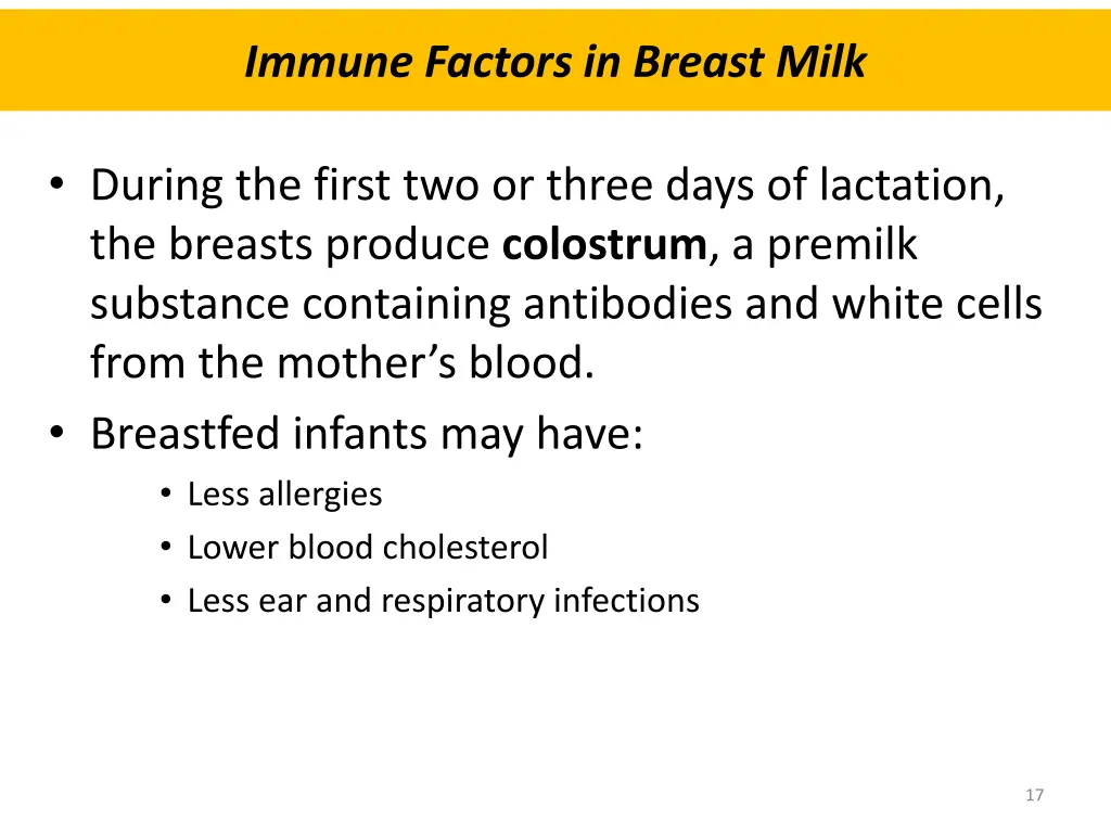 immune factors in breast milk