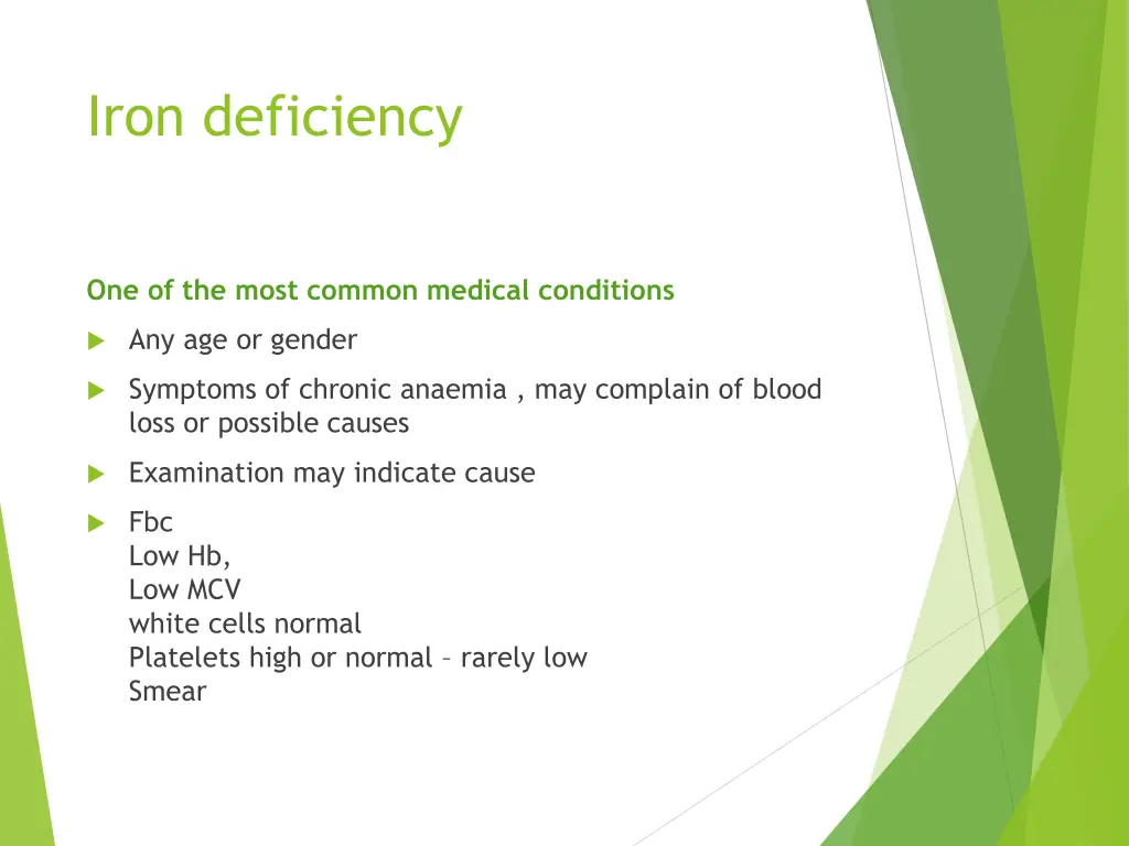 iron deficiency