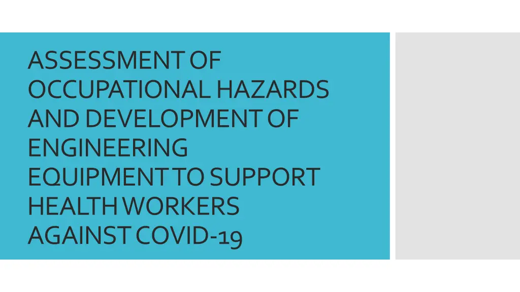 assessment of occupational hazards