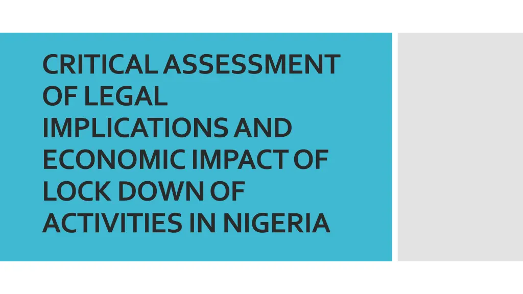 critical assessment of legal implications