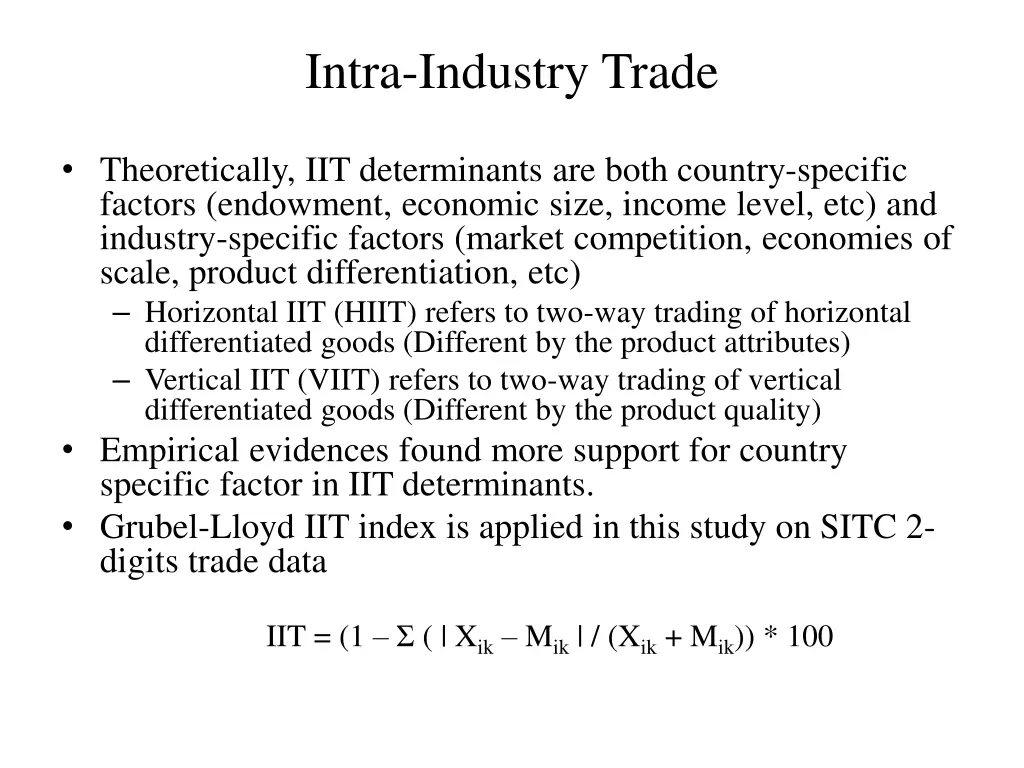 intra industry trade 1