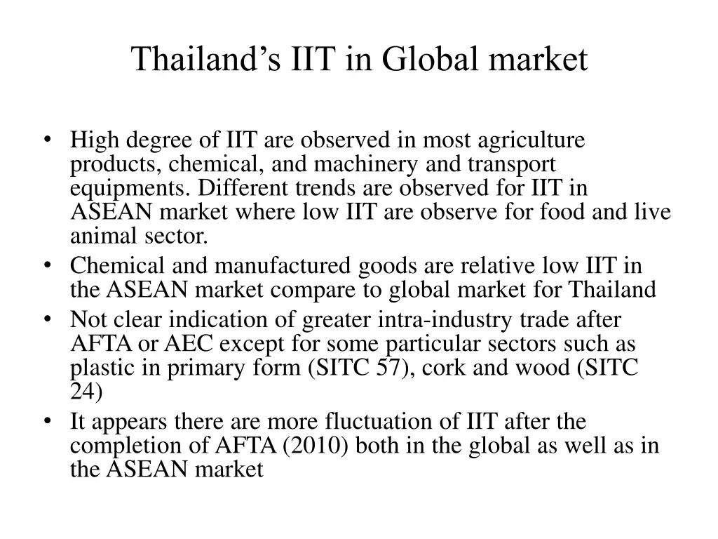 thailand s iit in global market