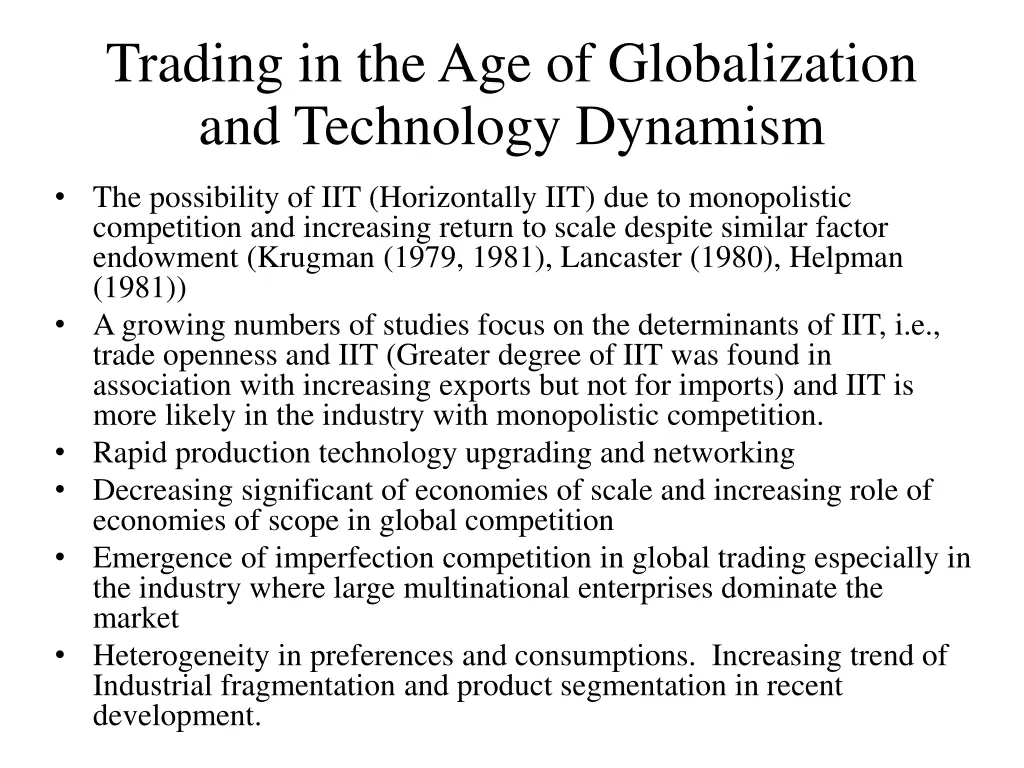 trading in the age of globalization