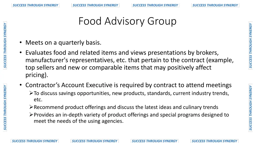 food advisory group 1