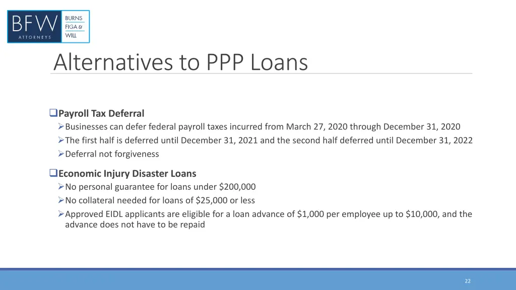 alternatives to ppp loans