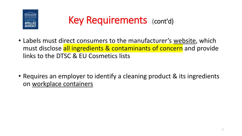 key requirements key requirements cont d