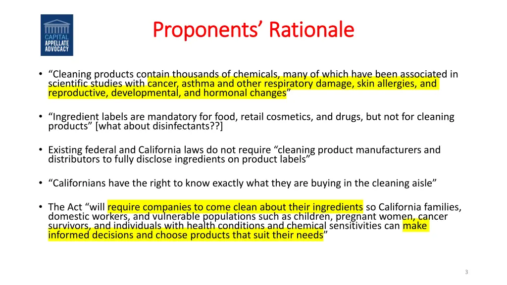 proponents rationale proponents rationale