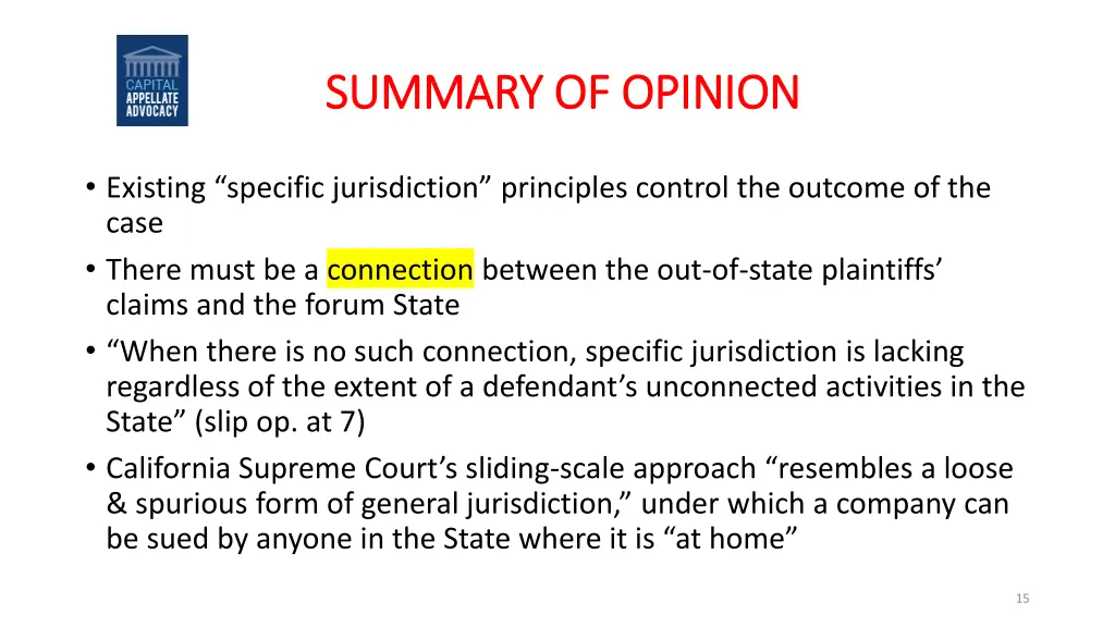 summary of opinion summary of opinion