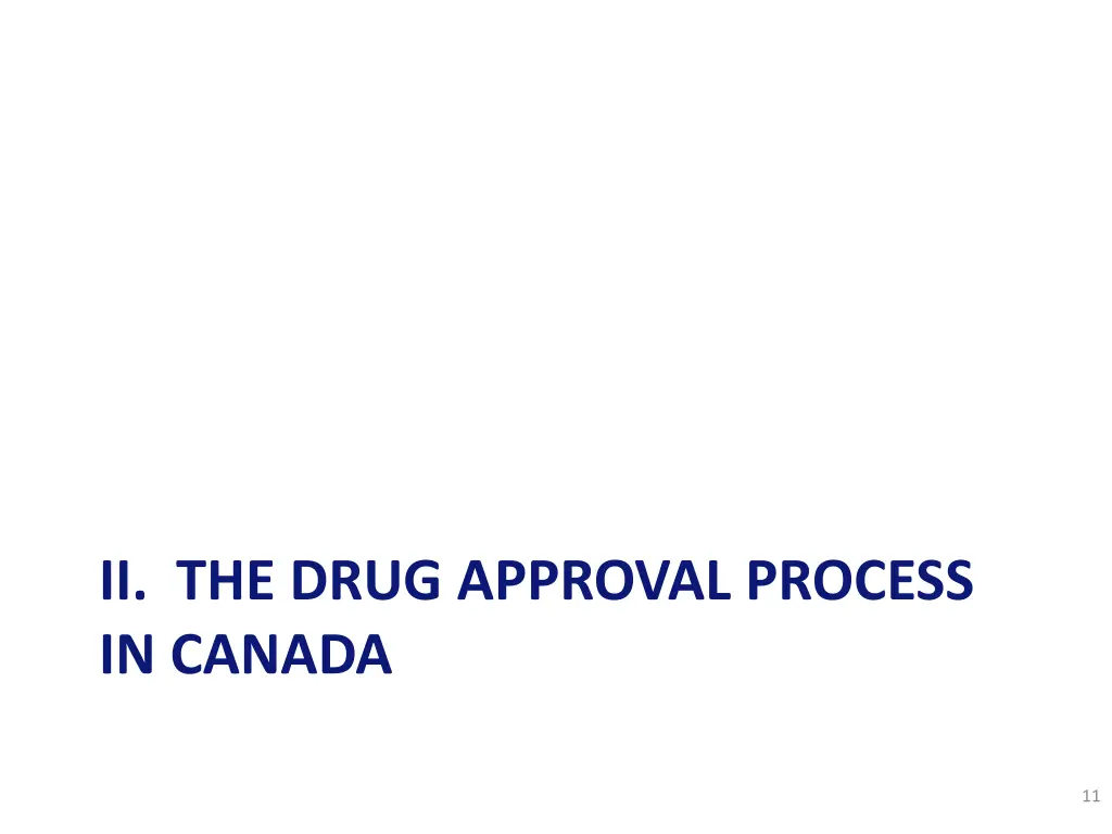 ii the drug approval process in canada