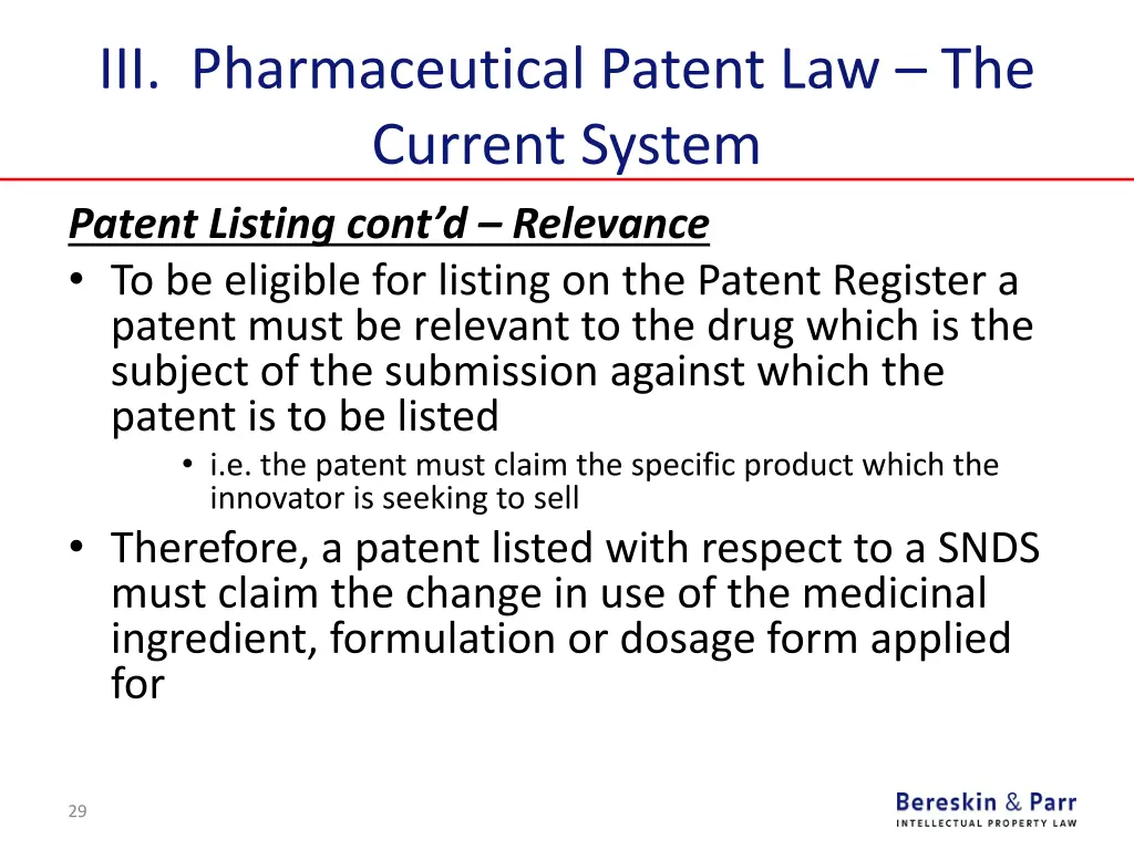 iii pharmaceutical patent law the current system 13