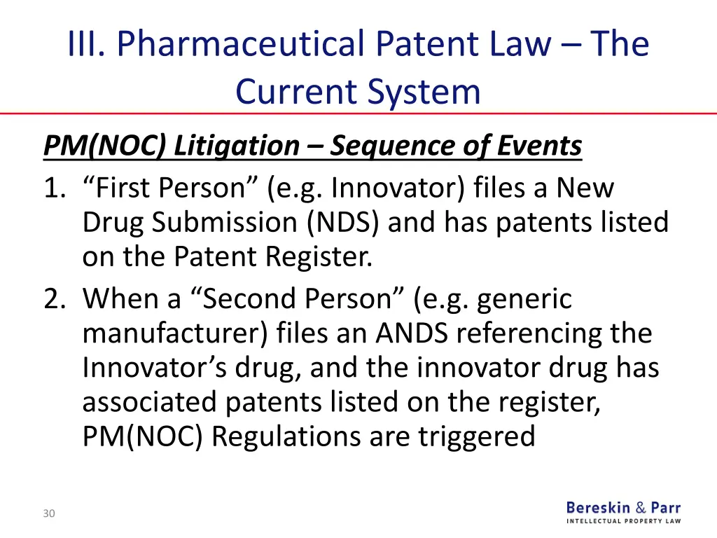 iii pharmaceutical patent law the current system 14