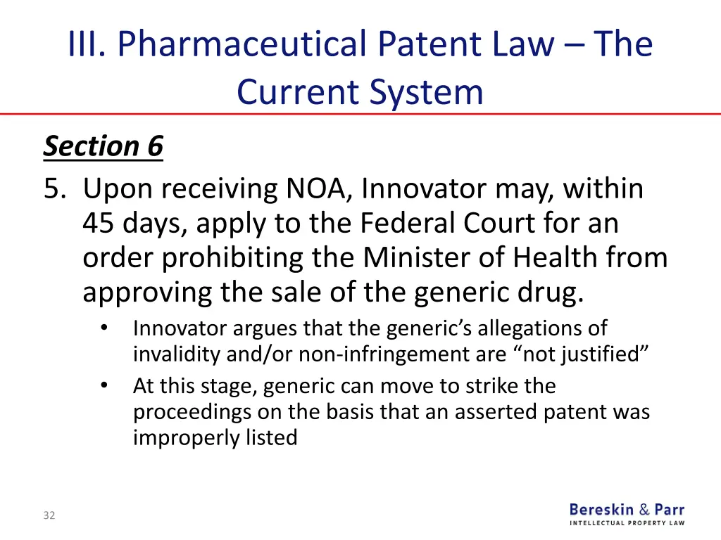 iii pharmaceutical patent law the current system 16