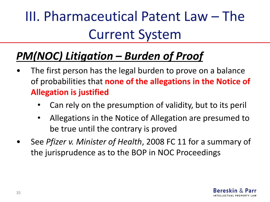 iii pharmaceutical patent law the current system 19