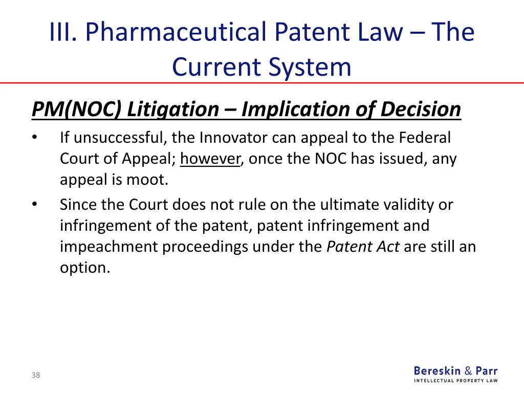 iii pharmaceutical patent law the current system 22