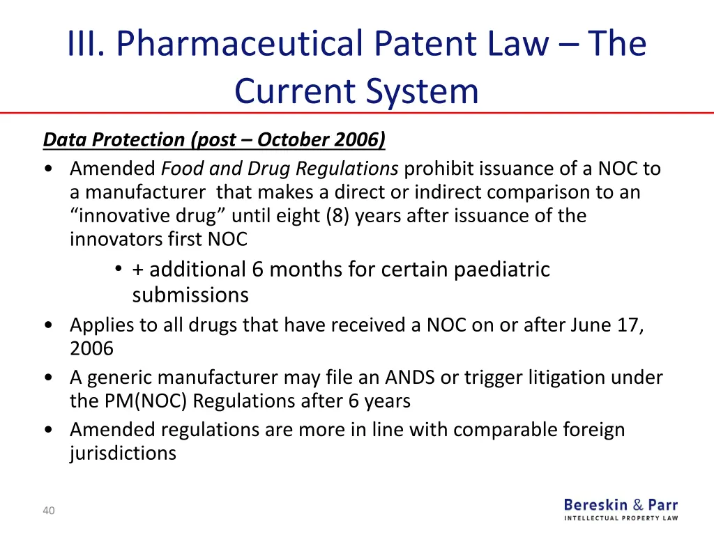 iii pharmaceutical patent law the current system 24