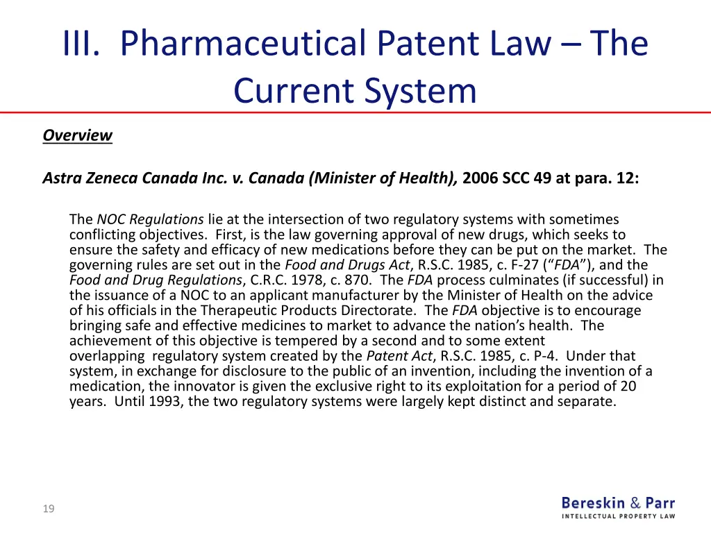 iii pharmaceutical patent law the current system 3