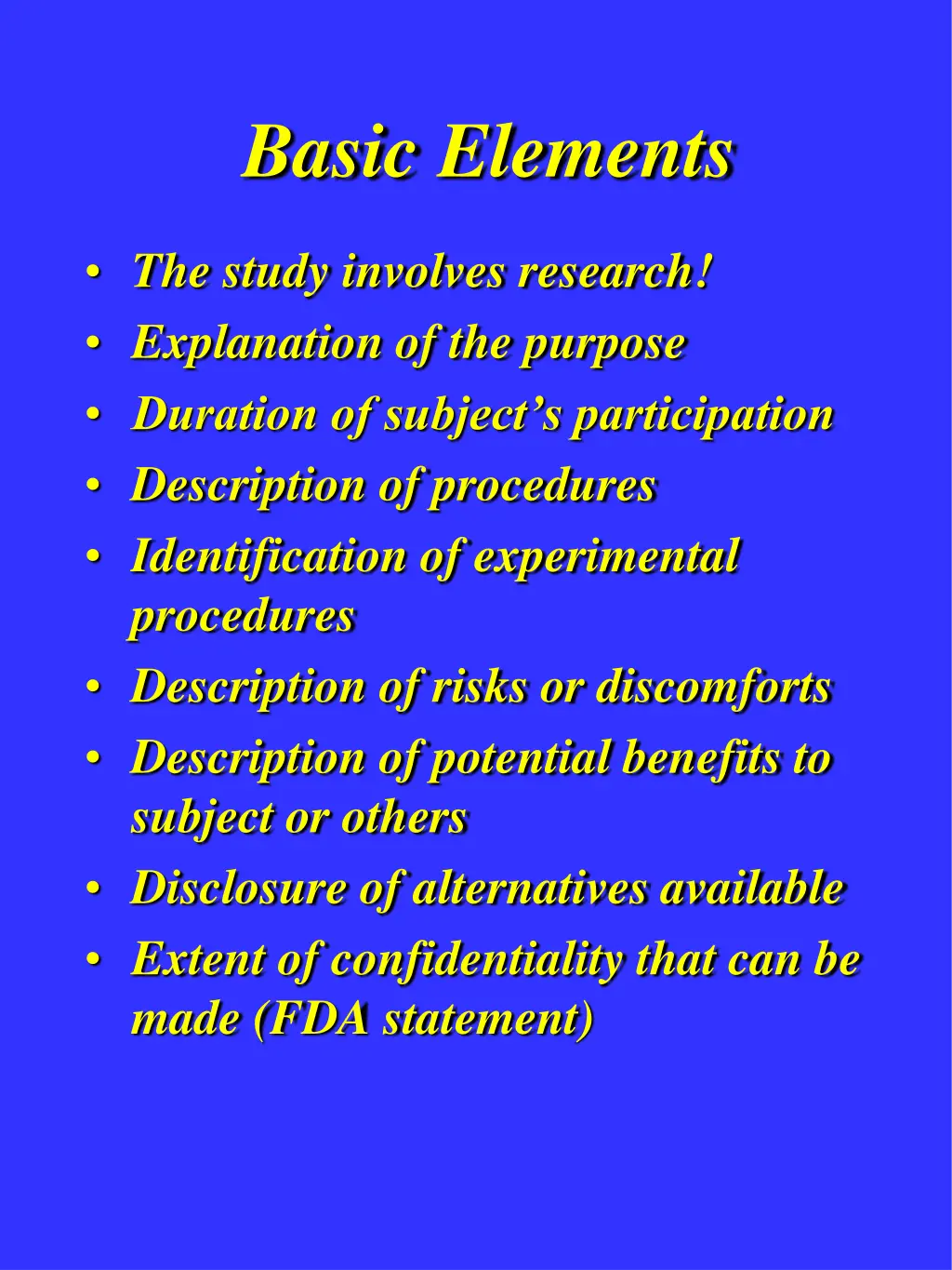 basic elements