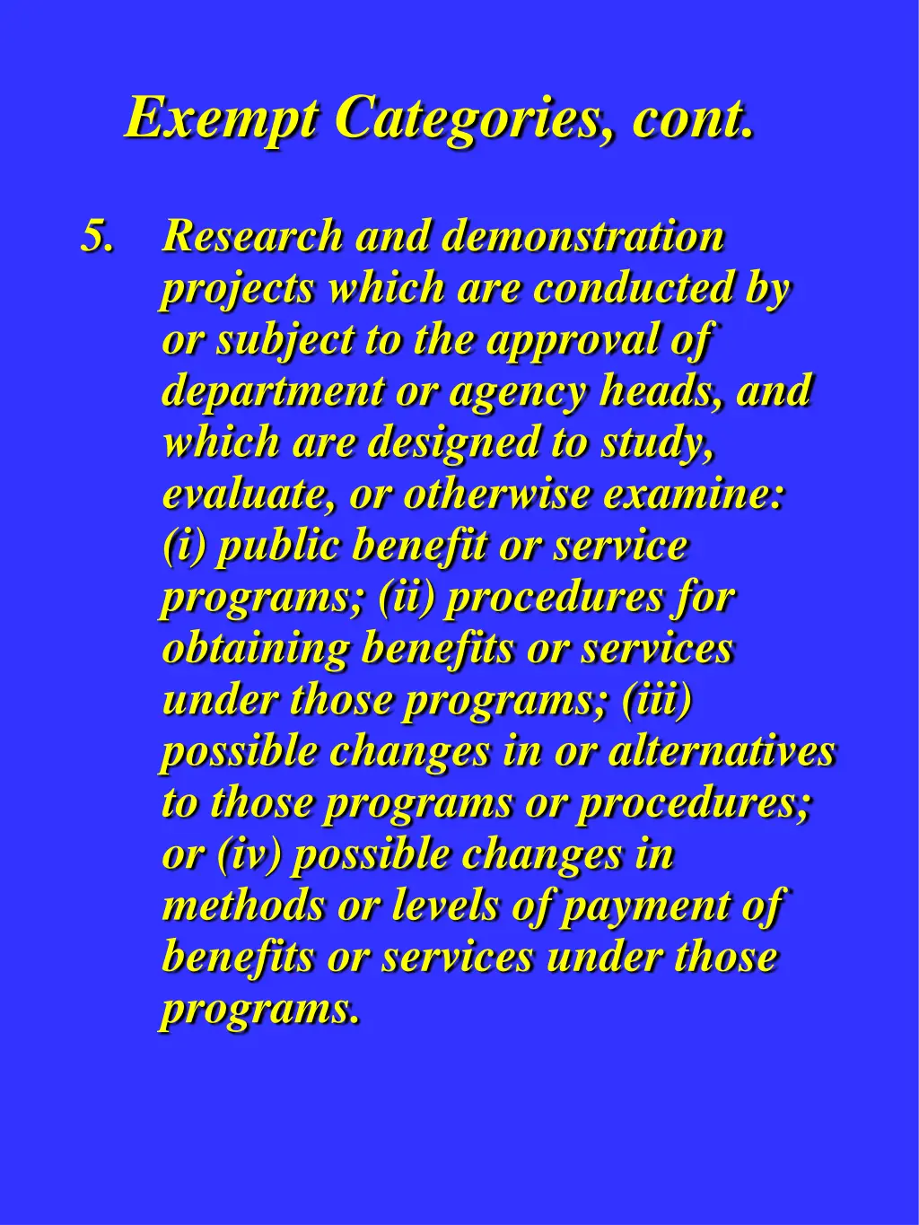 exempt categories cont 1