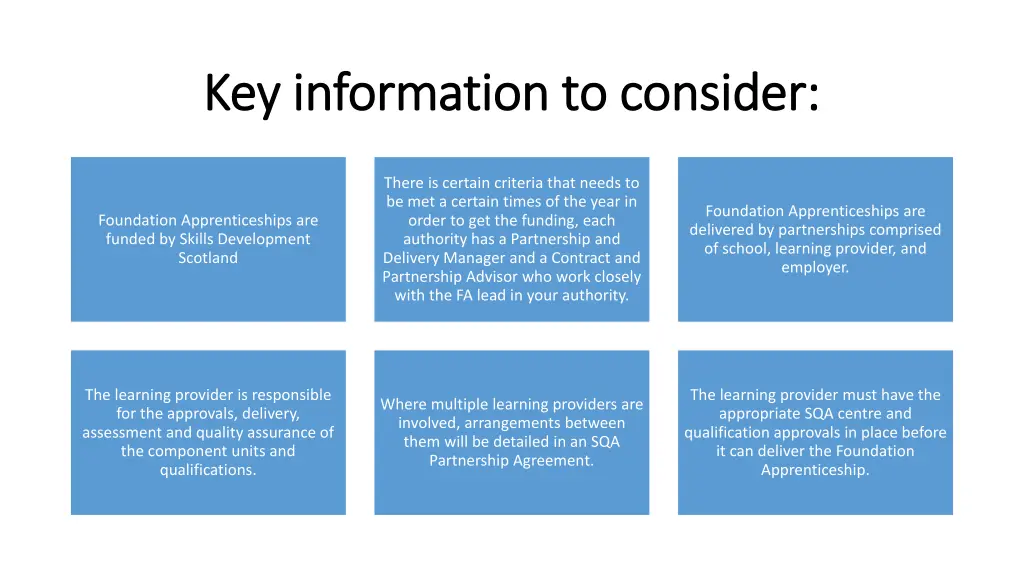key information to consider key information