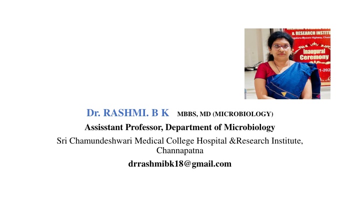 dr rashmi b k mbbs md microbiology assisstant