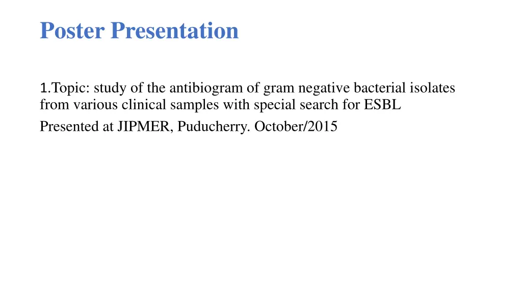 poster presentation