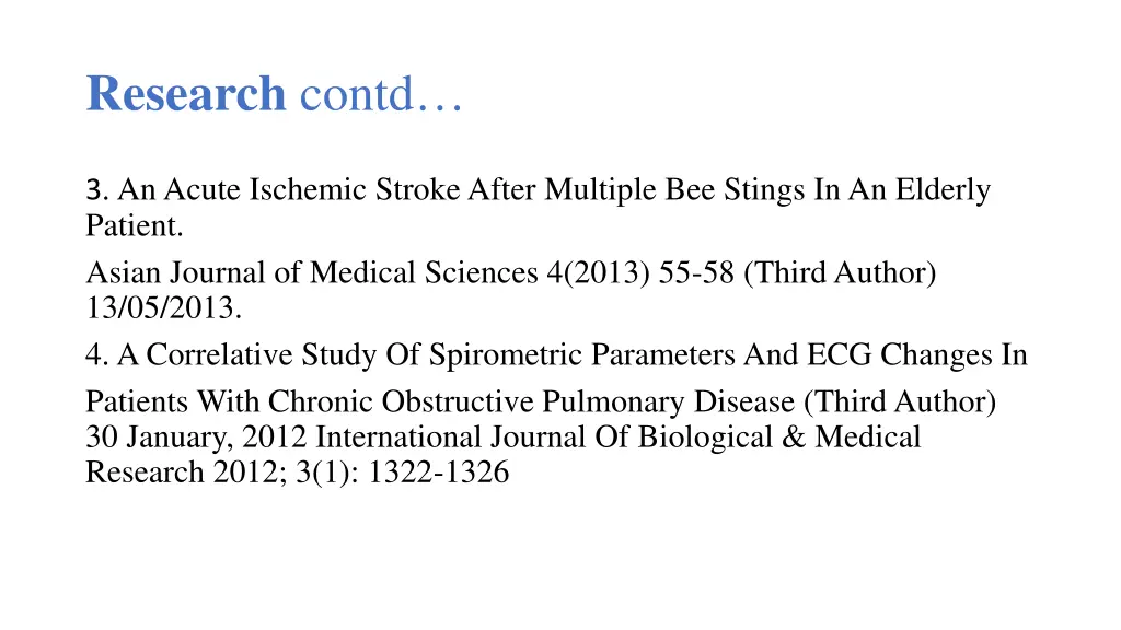 research contd
