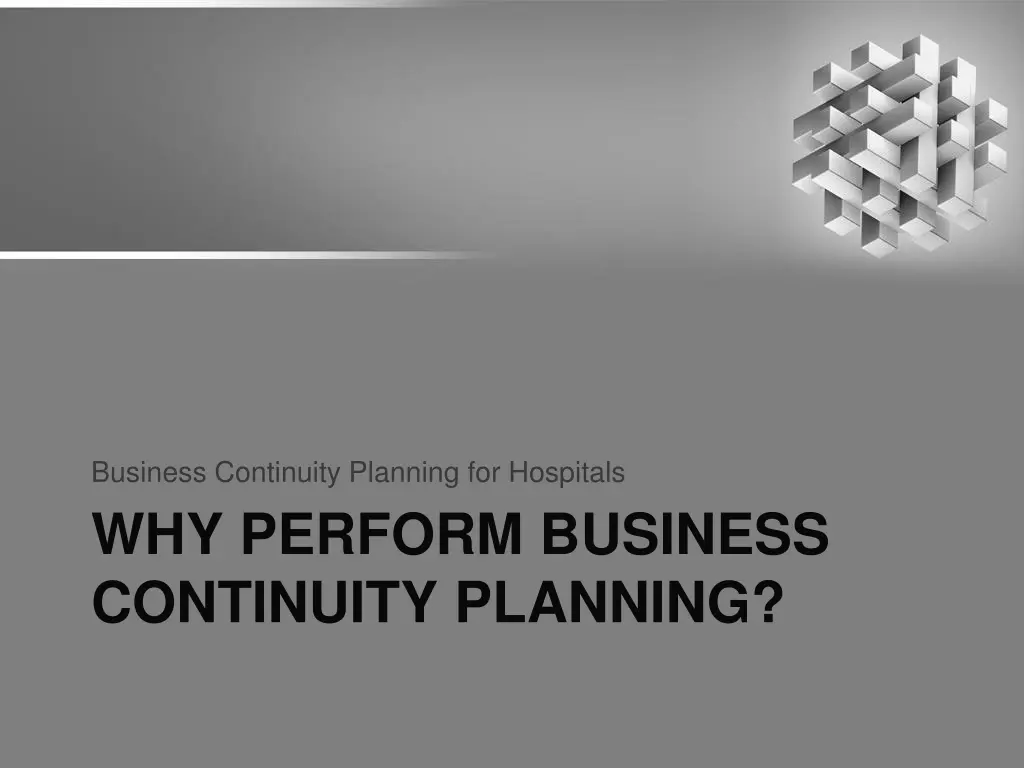 business continuity planning for hospitals 1