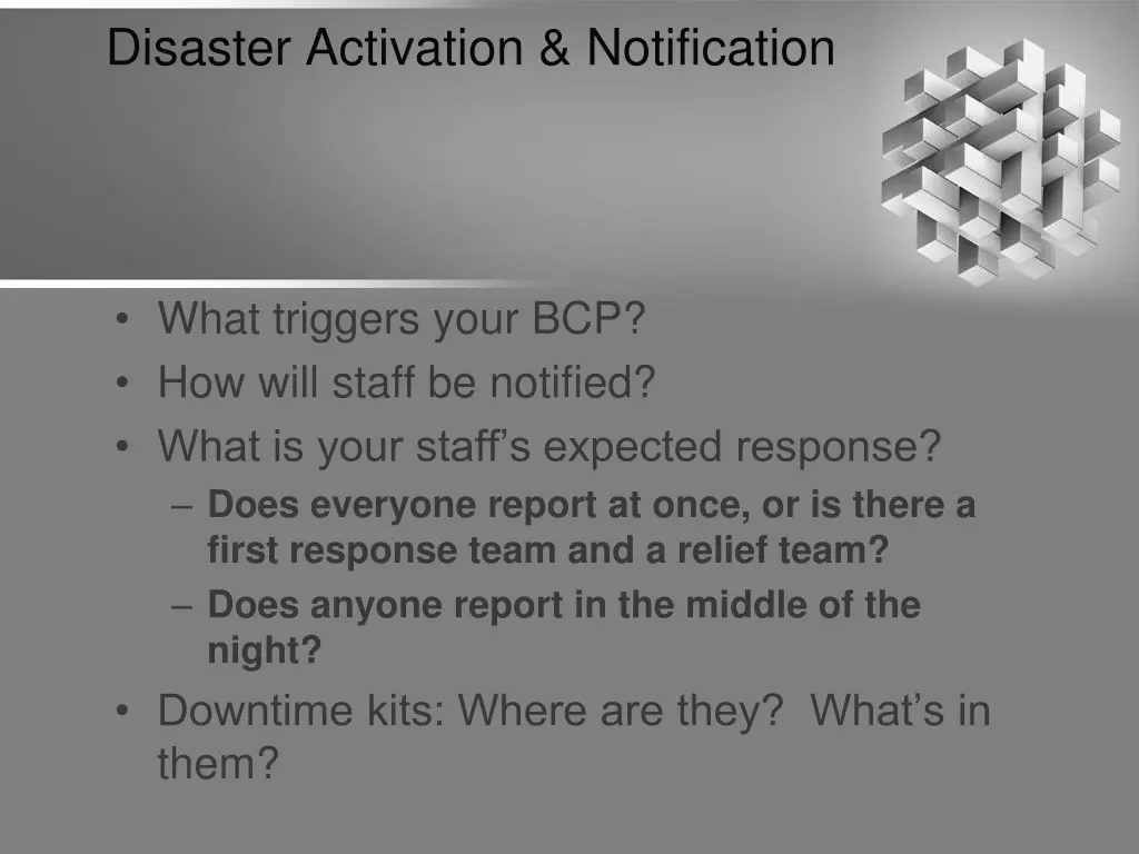 disaster activation notification