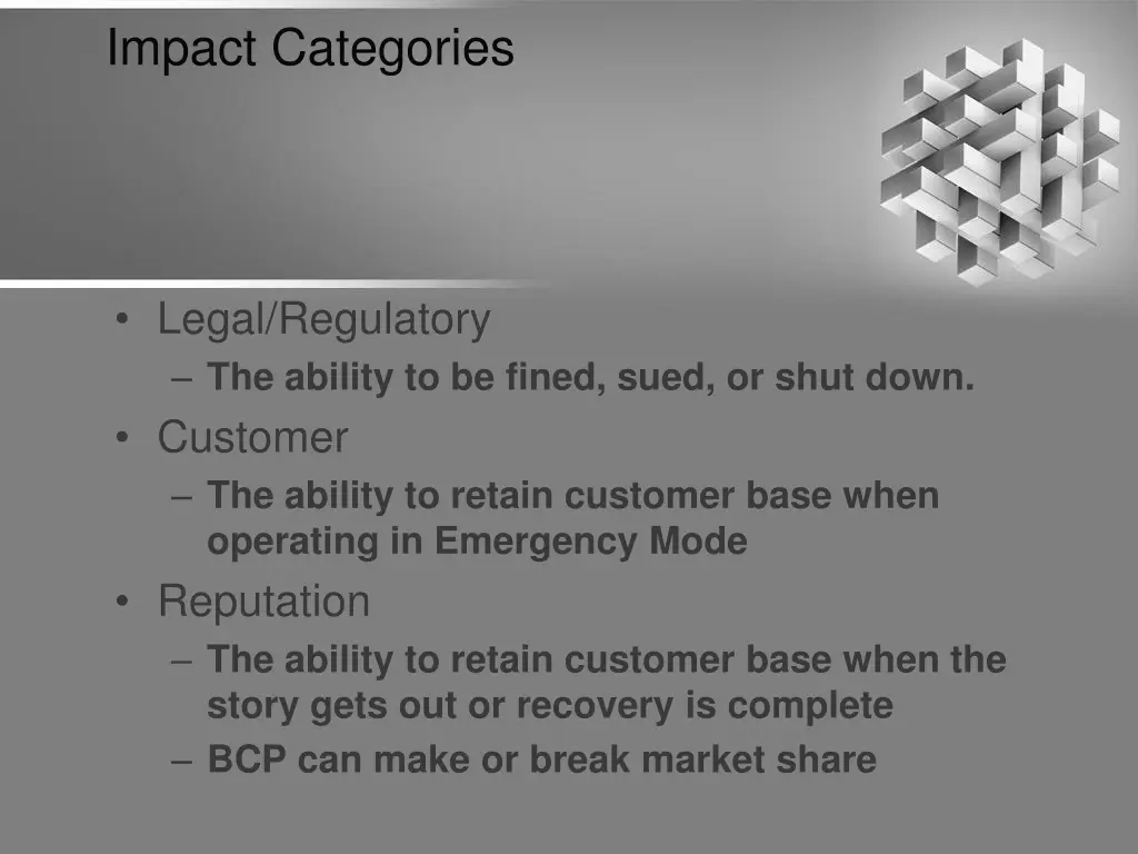 impact categories 1