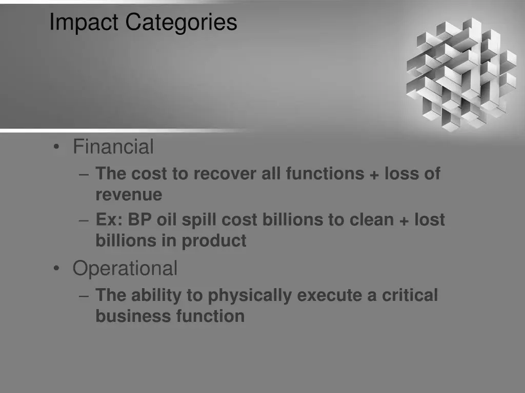 impact categories