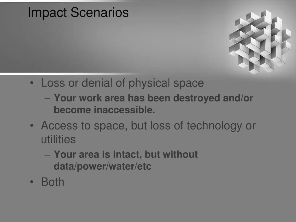 impact scenarios