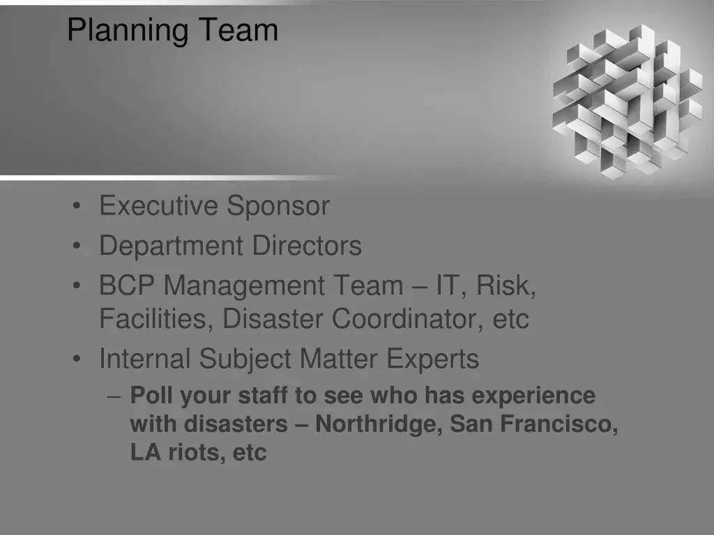 planning team