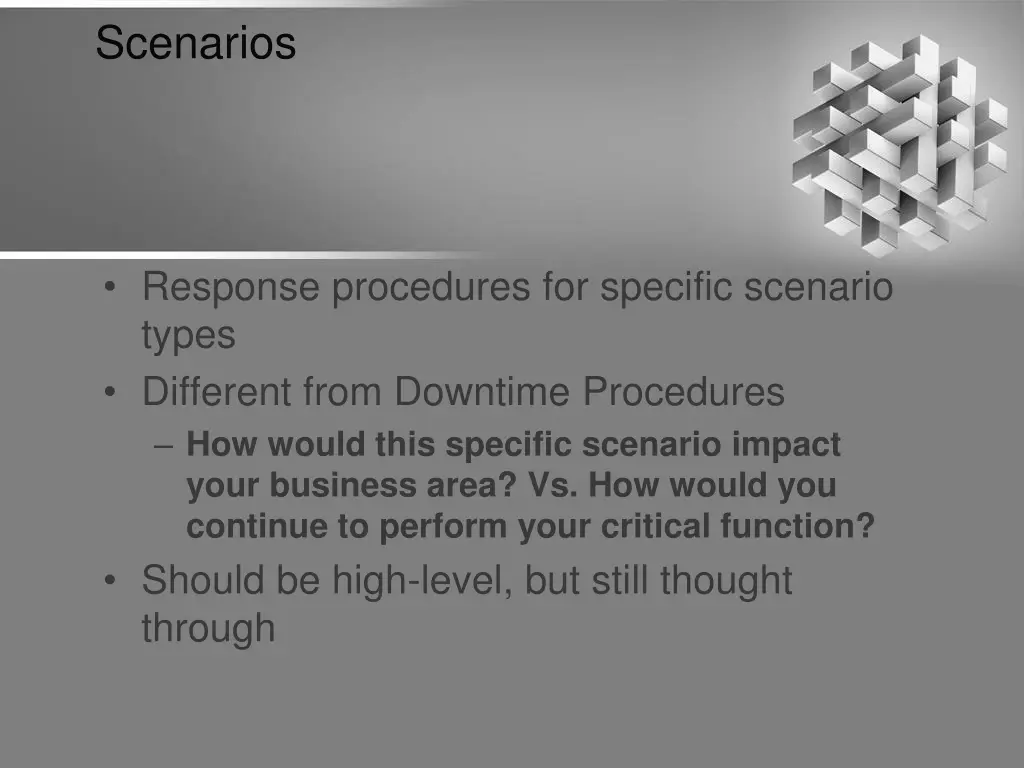 scenarios