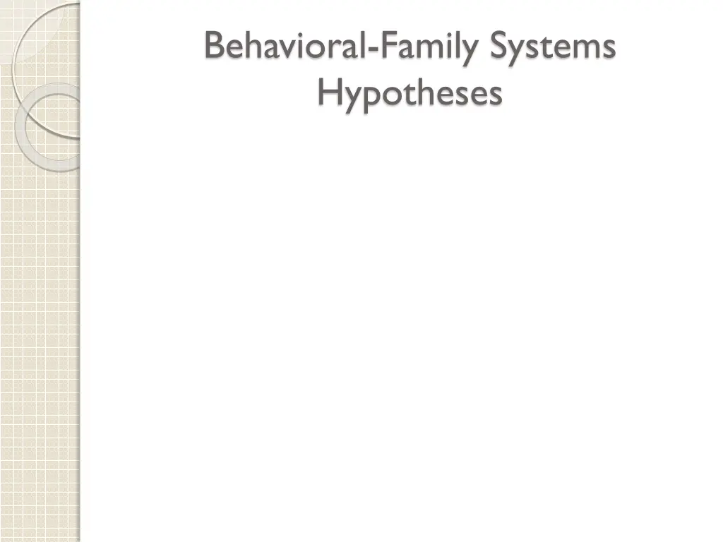 behavioral family systems hypotheses