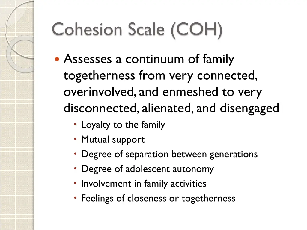 cohesion scale coh