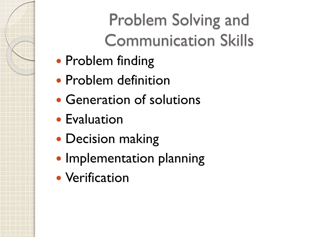 problem solving and communication skills problem