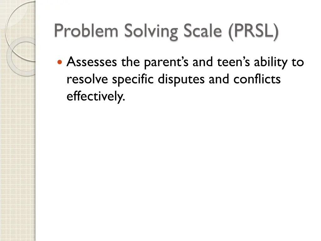 problem solving scale prsl