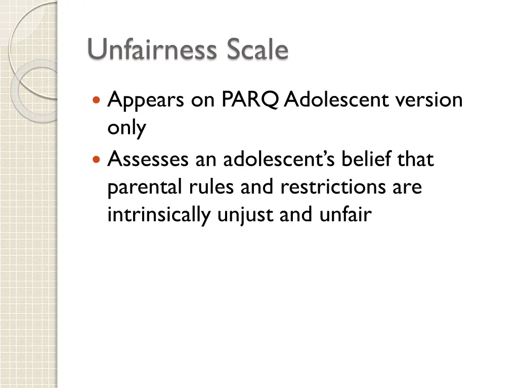 unfairness scale
