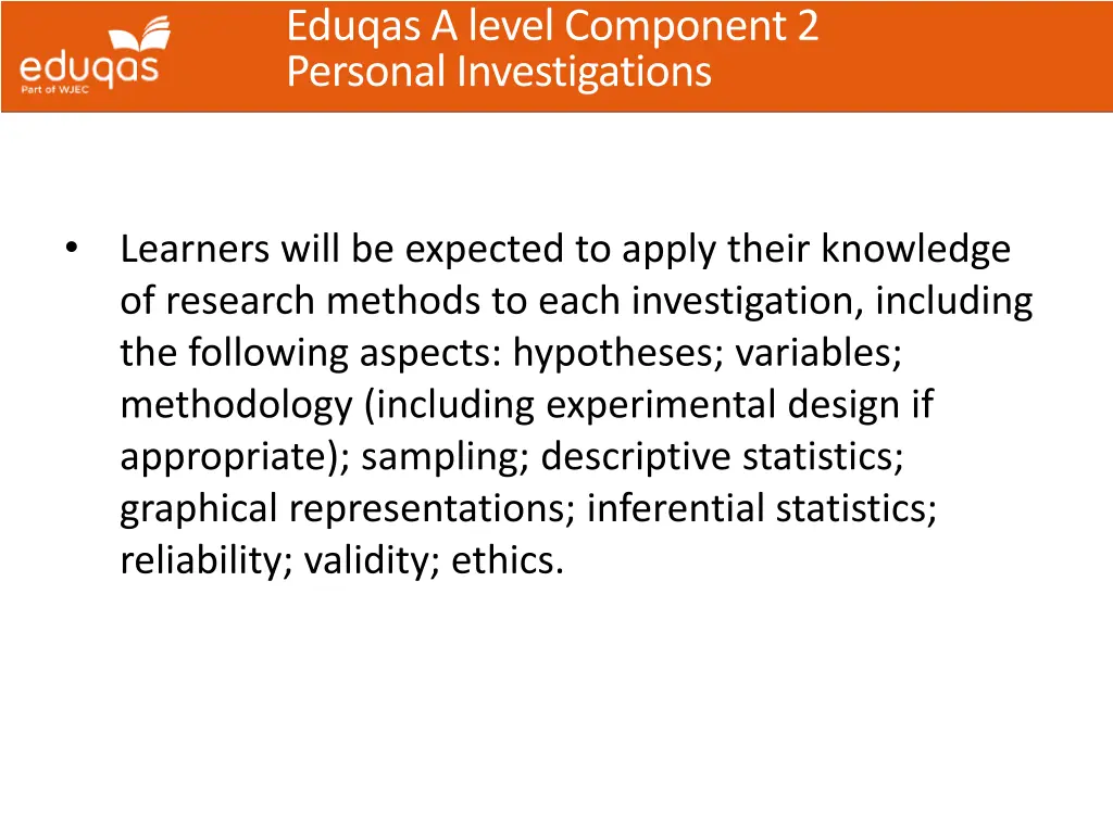 eduqas a level component 2 personal investigations 2