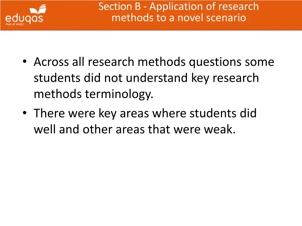 section b application of research methods
