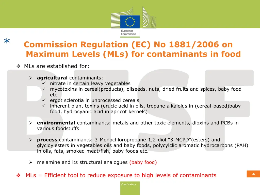 commission regulation ec no 1881 2006 on maximum