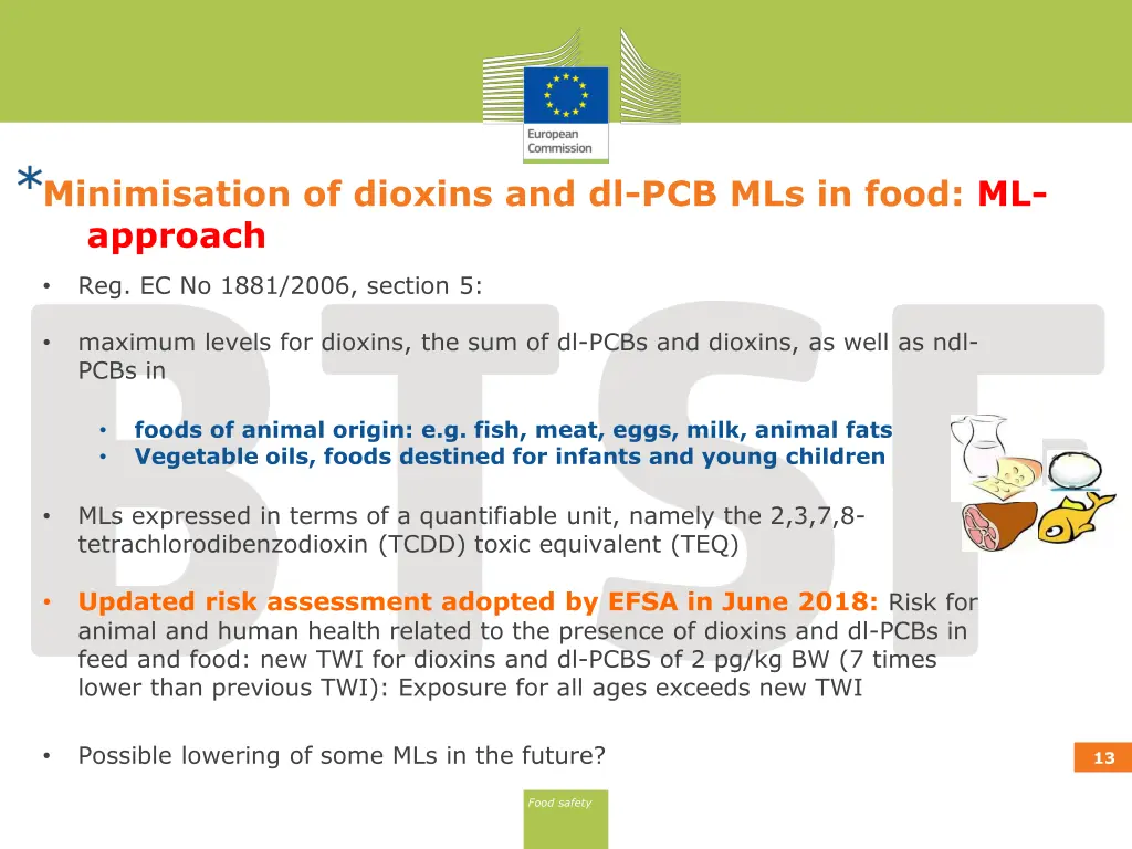 minimisation of dioxins and dl pcb mls in food