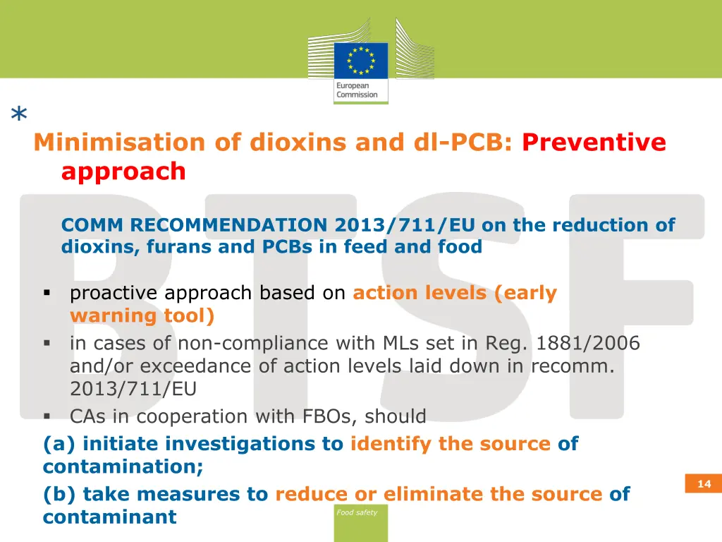 minimisation of dioxins and dl pcb preventive