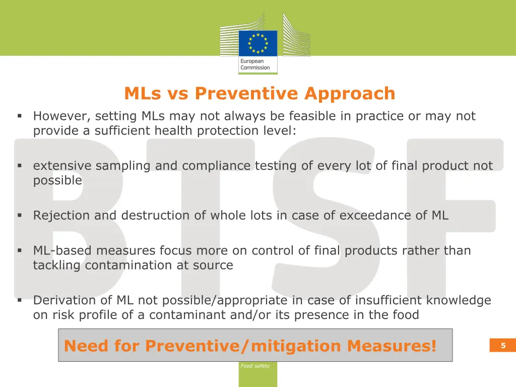 mls vs preventive approach however setting