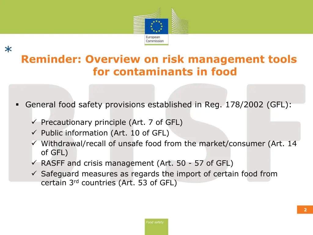 reminder overview on risk management tools