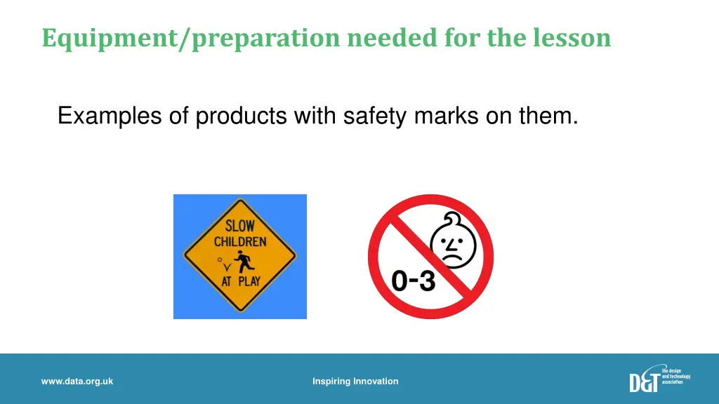 equipment preparation needed for the lesson