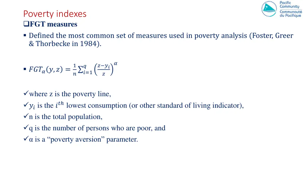 poverty indexes fgt measures defined the most
