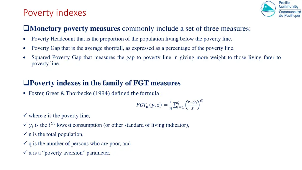 poverty indexes